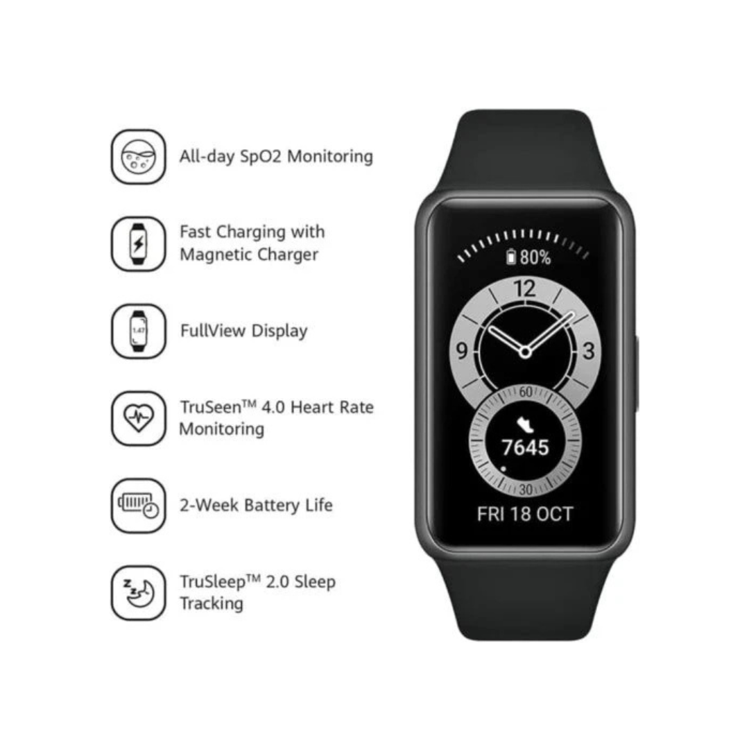 Huawei Band 6 Smart Fitness Tracker | SpO2 | Heart Rate | Sleep & Activity Monitor As New