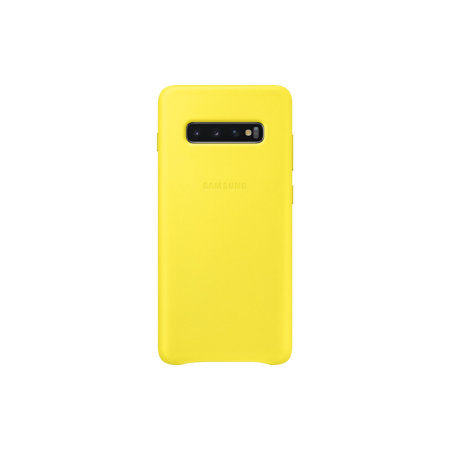 Original Samsung Galaxy S10 Plus Leather Cover Case - Yellow
