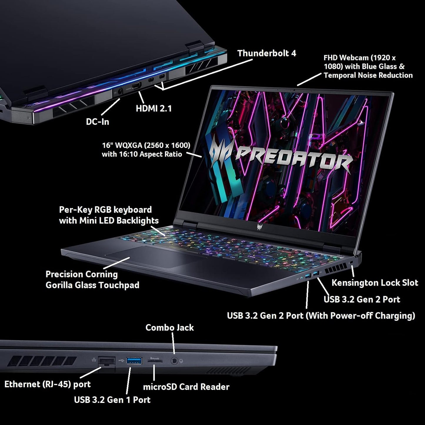 Acer Predator Helios Neo 16 16” QHD | RTX 4060 | Core i7-13700HX | 32GB RAM | 512GB SSD | Windows 11