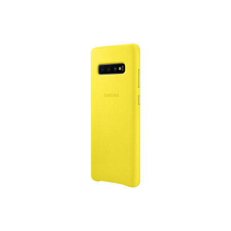 Original Samsung Galaxy S10 Plus Leather Cover Case - Yellow