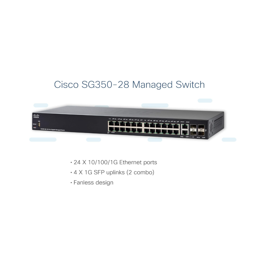Cisco SG350-28-K9 V01 28-Port Gigabit Managed Switch