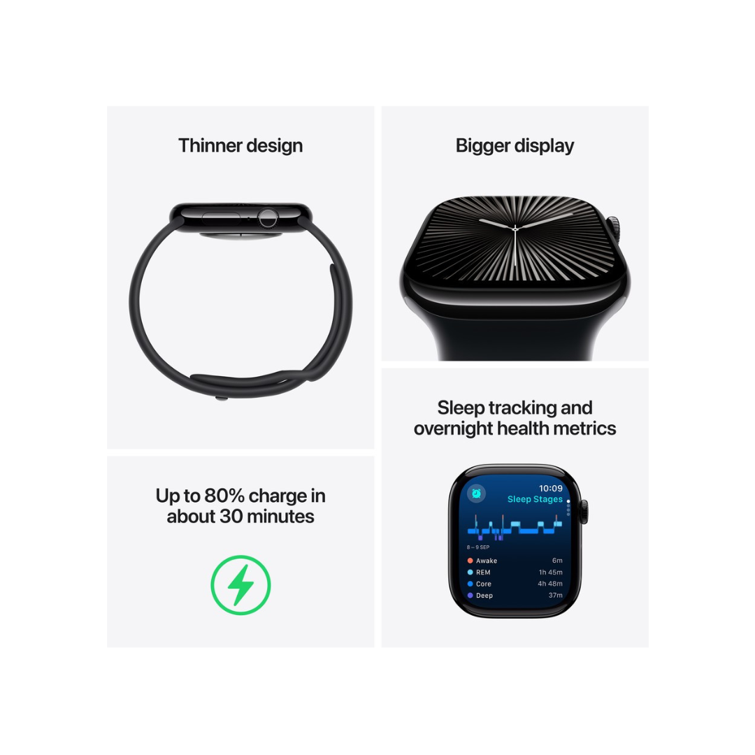 Brand New Apple Watch Series 10 GPS+Cellular 46mm JetBlack/Black Sport Band(S/M)