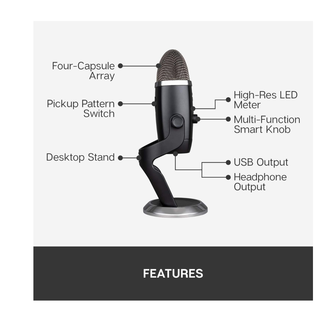 Brand New Logitech Yeti X – Professional USB Microphone with Blue VO!CE