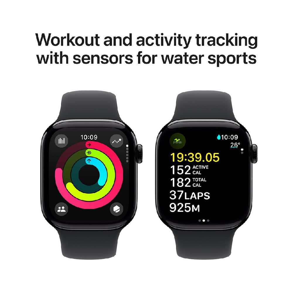 Apple Watch Series 10 Jet Black Aluminium Case GPS (Black, 42mm, S/M), Smart