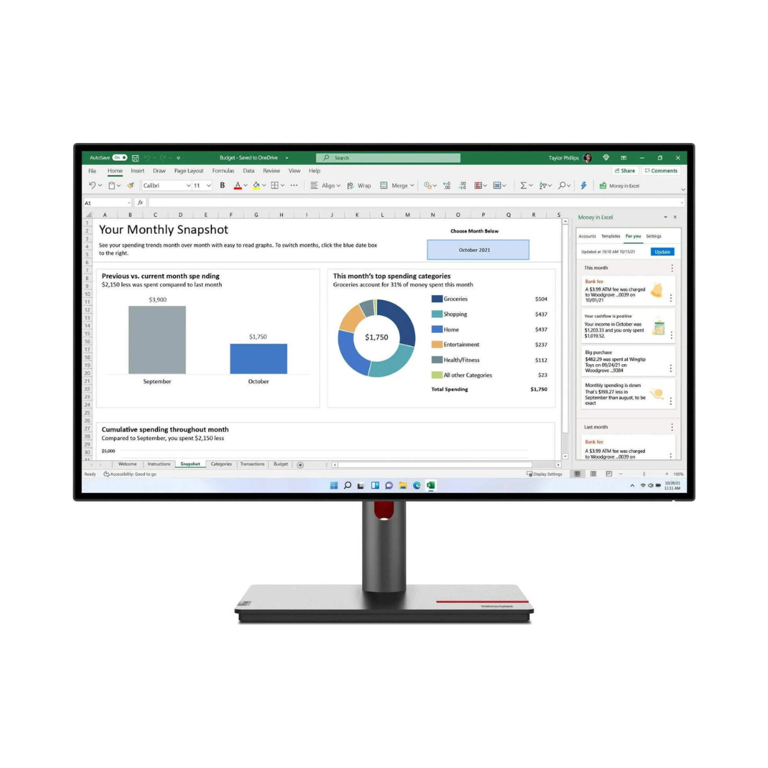 Lenovo ThinkVision P27h-30 27" 2K QHD IPS USB-C Monitor | Warranty till Jan 2027 As New