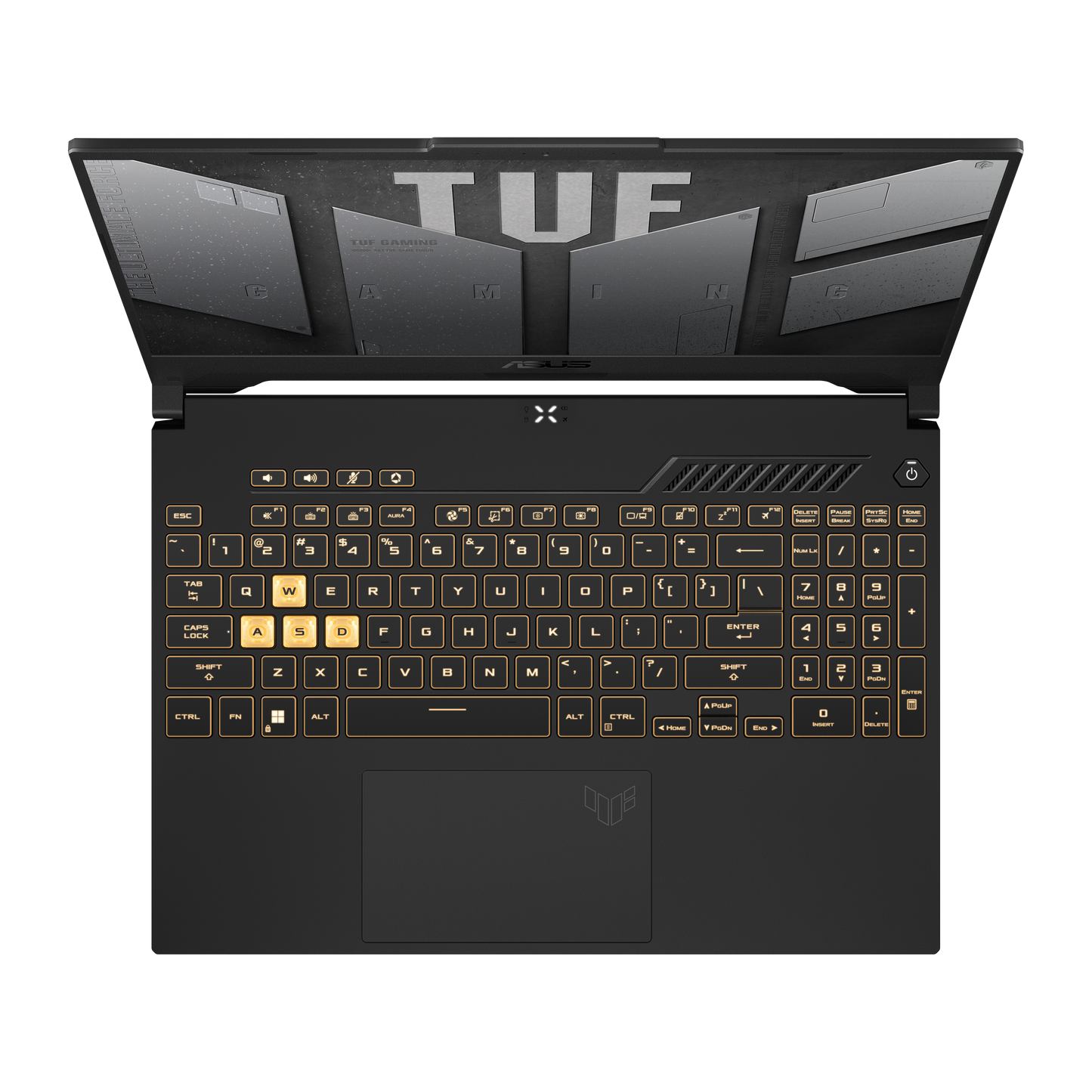 ASUS TUF Gaming F15 FX507ZM, keyboard deck view
