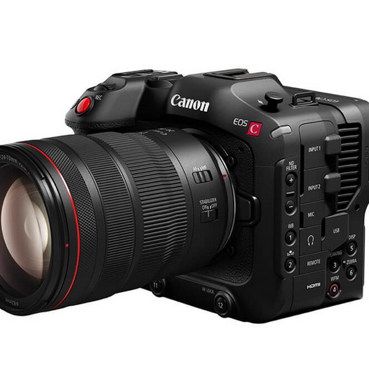 Canon EOS C70 RF-Mount 4K Cinema Camera | with Bright Tangerine Camera Cage