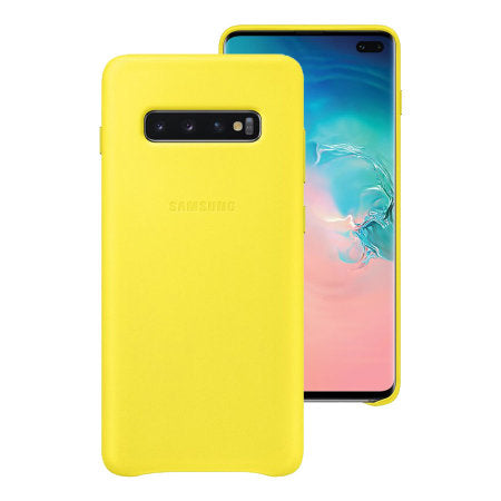 Original Samsung Galaxy S10 Plus Leather Cover Case - Yellow