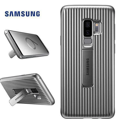 Samsung Galaxy S9 Protective Standing Cover Military-Grade – Silver/Grey