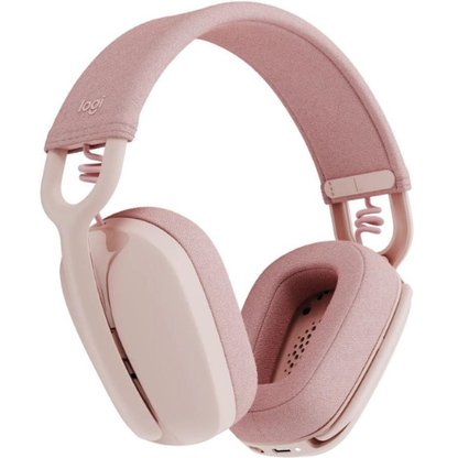 Logitech Zone Vibe 100 Wireless Headset with Microphone | Bluetooth | Lightweight | Pink