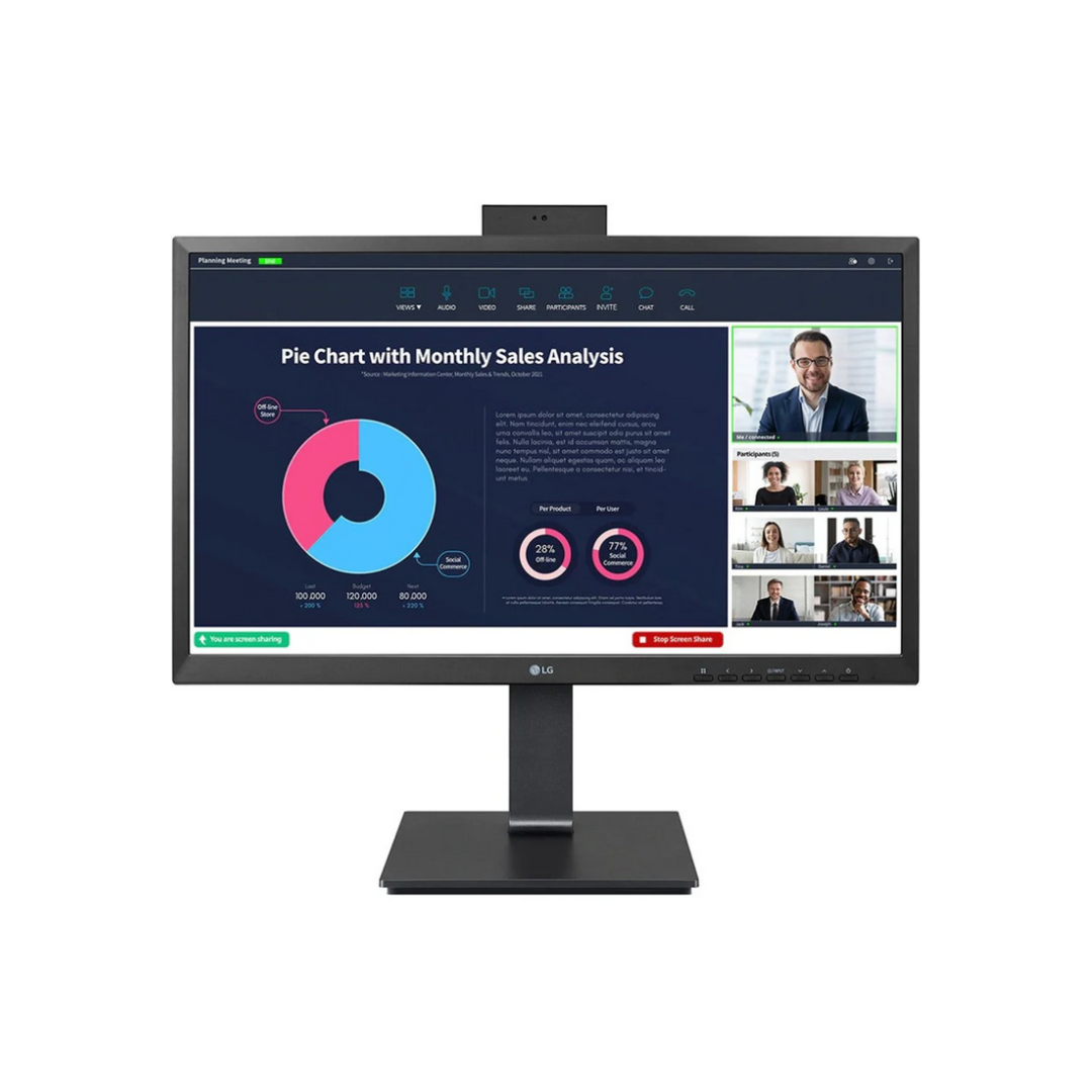 LG 24BP750C-B 24'' Full HD Monitor | IPS Panel | Built-in Webcam | New Sealed