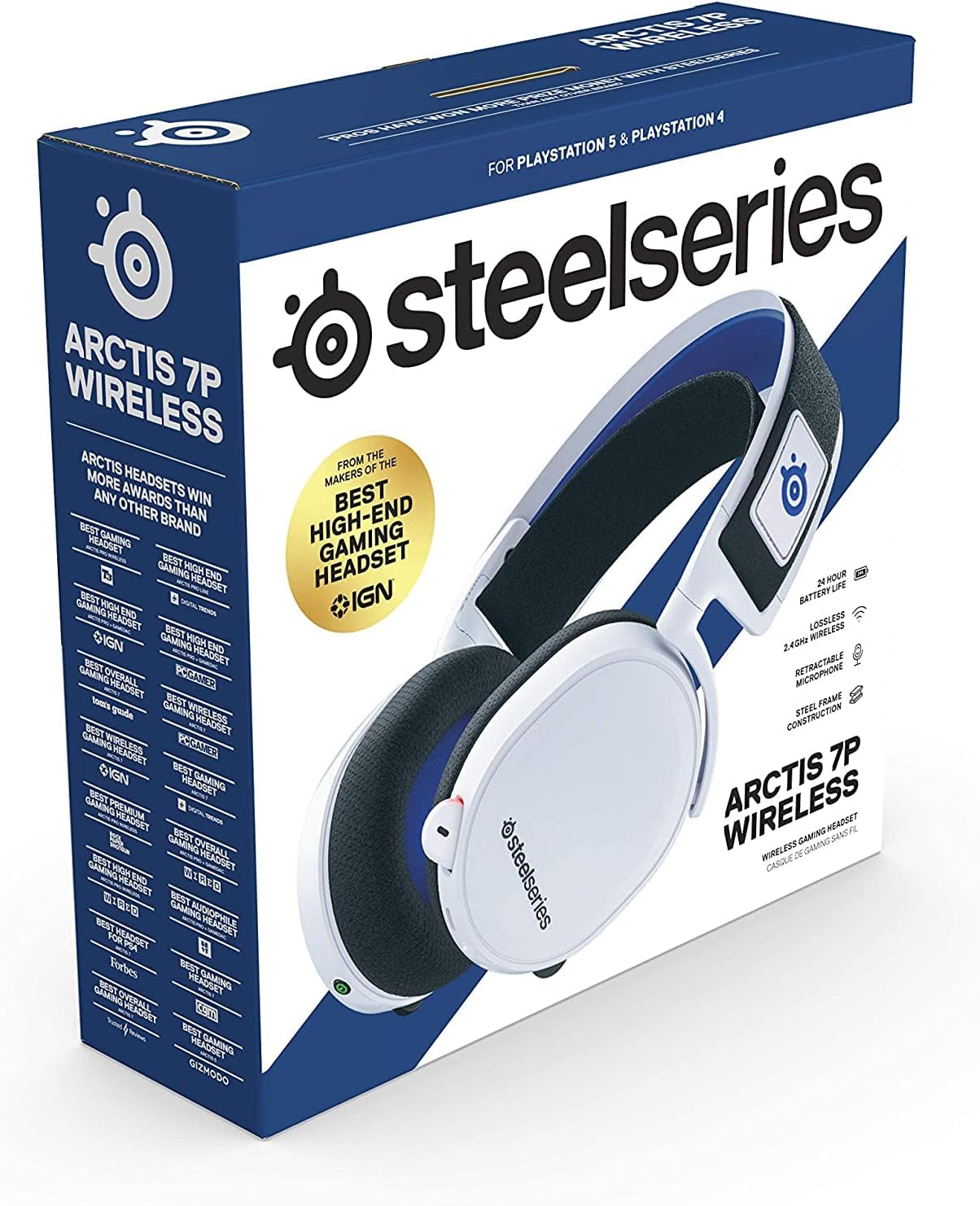 SteelSeries Arctis 7P Wireless Gaming Headset | Lossless 2.4GHz | 24-Hour Battery | PS5/PS4/PC | New open box