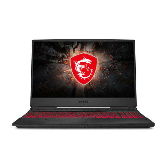 MSI GL65 Leopard, open front view of display