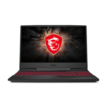 MSI GL65 Leopard, open front view of display