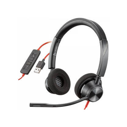 HP Poly Blackwire 3320 Stereo USB-C Headset with USB-C/A Adapter | New Open Box