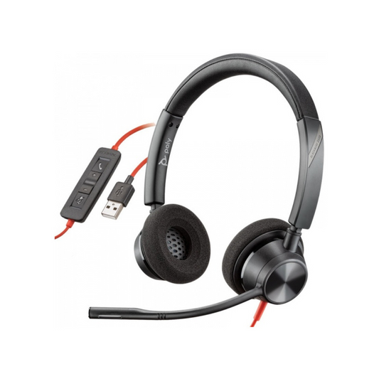 HP Poly Blackwire 3320 Stereo USB-C Headset with USB-C/A Adapter | New Open Box