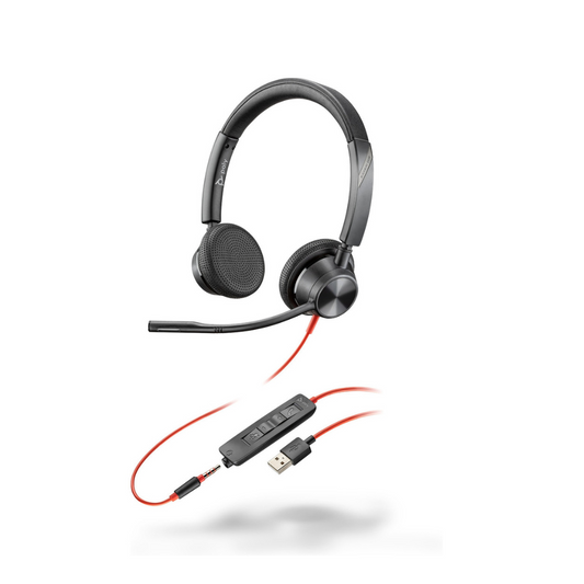 HP Poly Blackwire 3325 UC | USB-A Stereo Headset | Noise-Cancelling Mic | Business-Grade Audio
