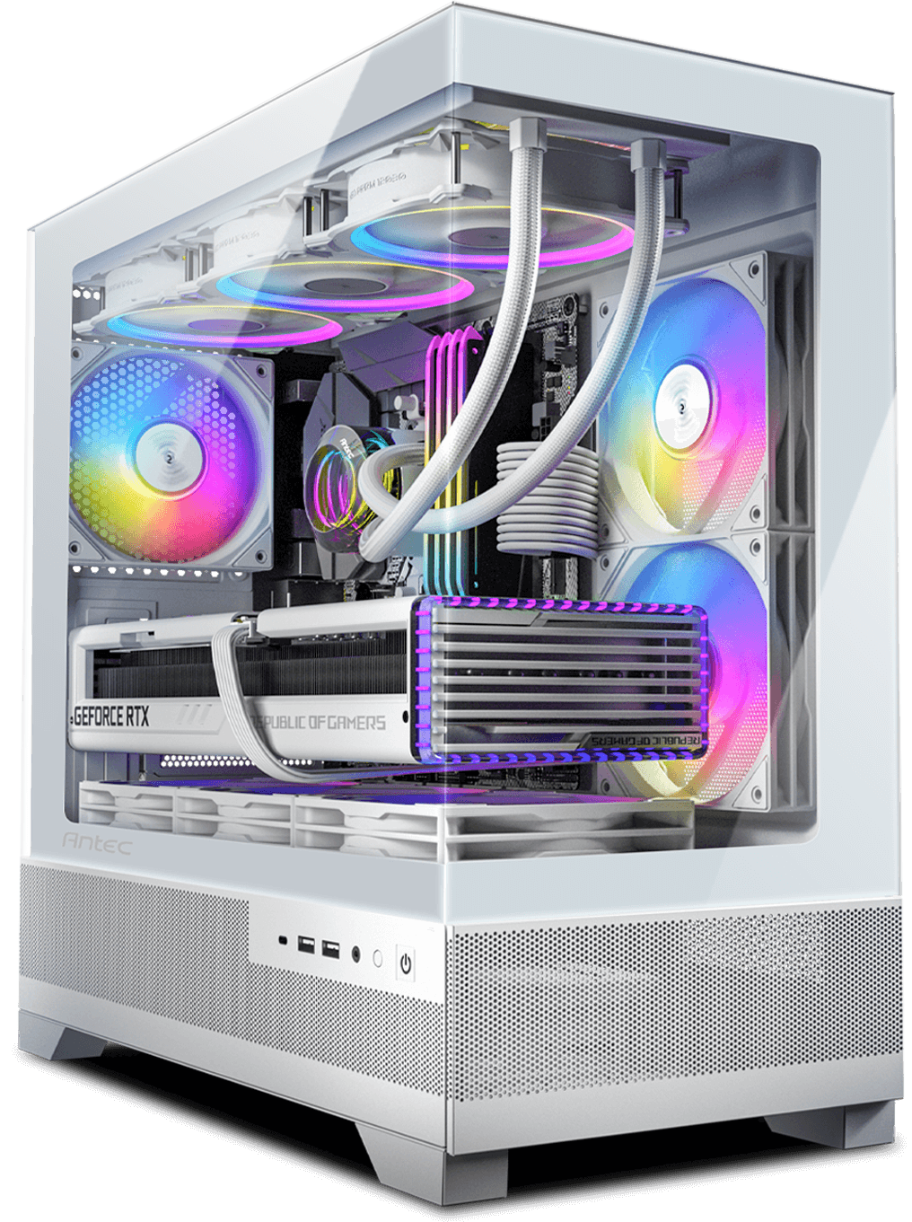 PATRIOT II SNOW PC - RTX 5080 - R7-7800X3D - 9950X3D - Intel Ultra (Antec CX500 case)